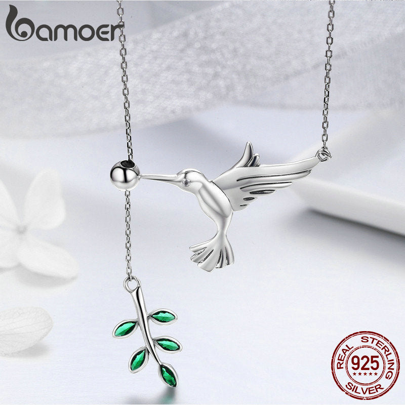 Colar com pingente de Beija-flor Bamoer