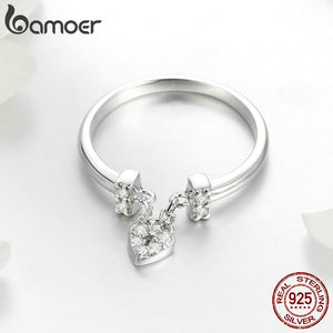 Anel Ajustável Cadeado do Amor Bamoer