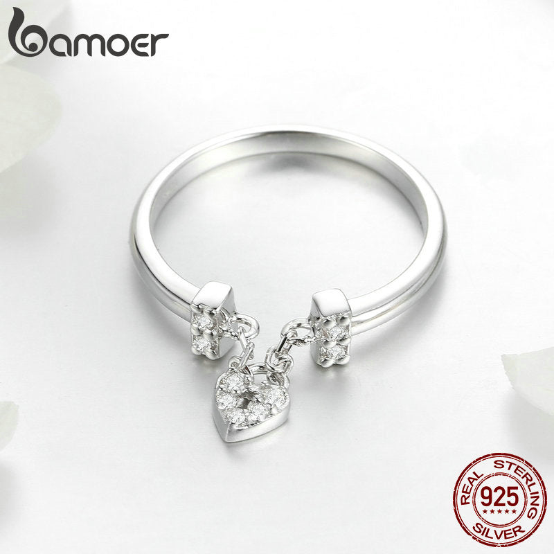 Anel Ajustável Cadeado do Amor Bamoer