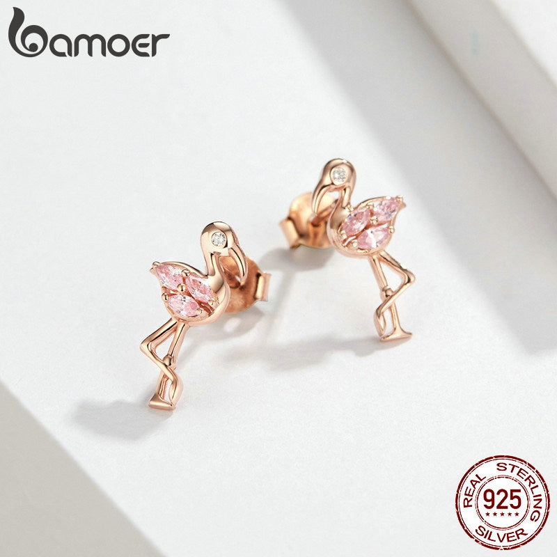 Brincos Flamingos Bamoer