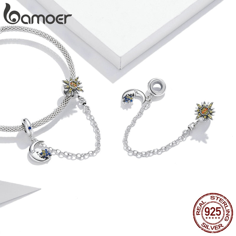 Berloque com Corrente de Segurança Universo Bamoer