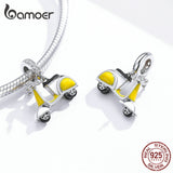 Pingente Motocicleta Amarela Bamoer