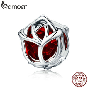 Berloque Rosa Vermelha Bamoer