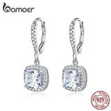 Brincos Zircão Quadrado Bamoer