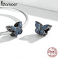 Pingente Borboleta Negra Azul Bamoer