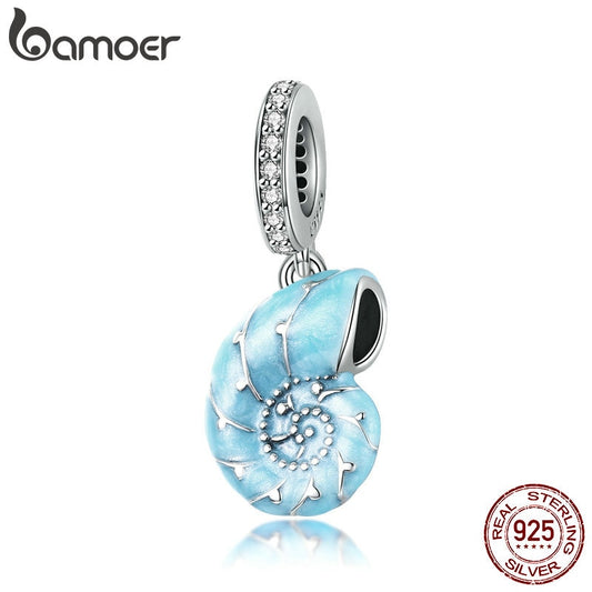 Pingente Concha Azul Bamoer