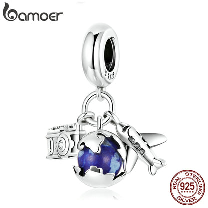 Berloque com Argola Viagem ao redor do Mundo Bamoer