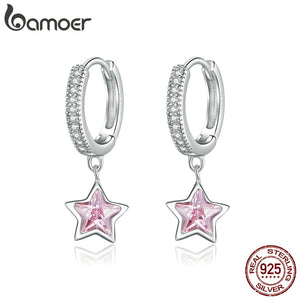 Brincos Estrela Cor-de-Rosa Bamoer
