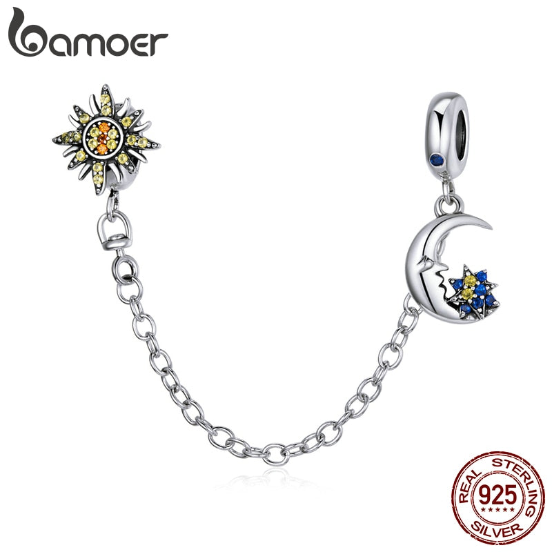 Berloque com Corrente de Segurança Universo Bamoer