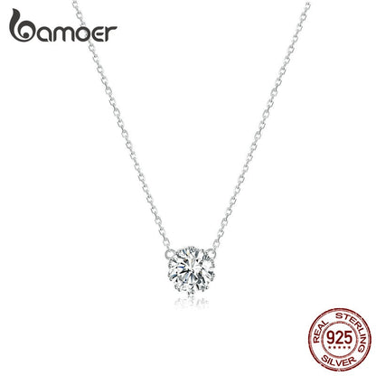Colar Pedra Brilhante de Zirconita Bamoer