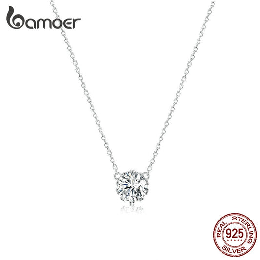 Colar Pedra Brilhante de Zirconita Bamoer