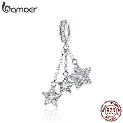 Berloque com Argola Estrelas Brilhantes Bamoer