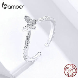 Anel Ajustável Borboleta Bamoer