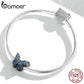 Pingente Borboleta Negra Azul Bamoer