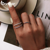 Anel Feminino Pedras de Zirconita Bamoer