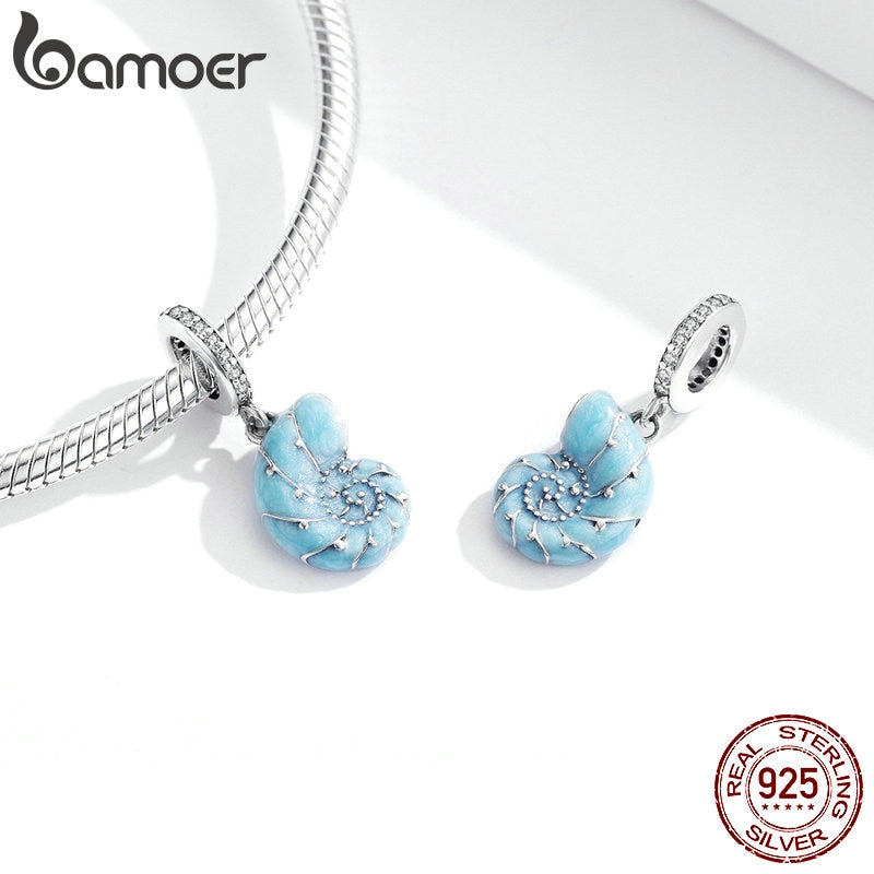 Pingente Concha Azul Bamoer