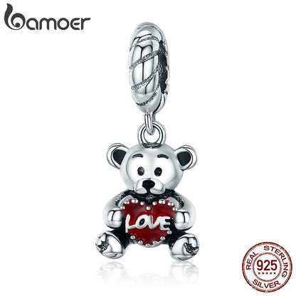 Berloque com Argola Urso do Amor Bamoer