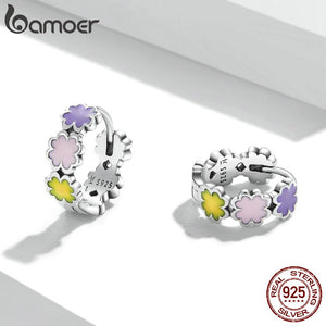 Brincos Trevos de Quatro Folhas Coloridos Bamoer
