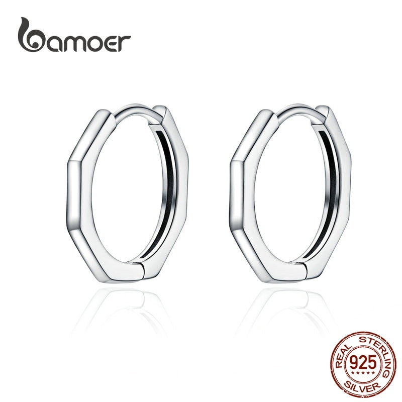 Brincos de Argola Geométrica Bamoer