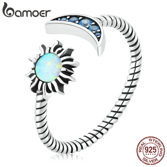 Anel Ajustável Sol & Lua Bamoer
