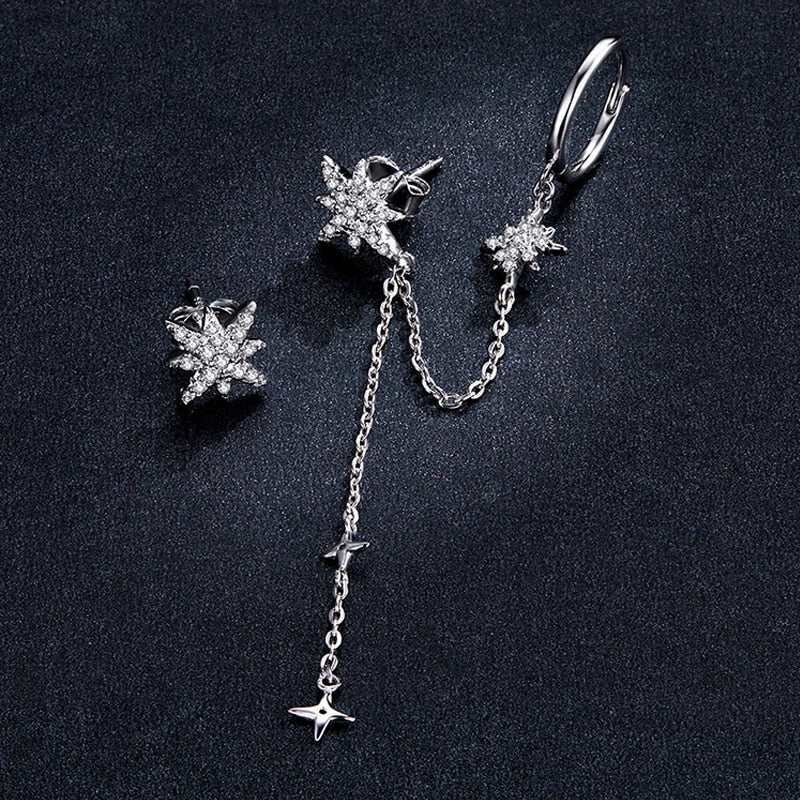 Brincos Estrelas Brilhantes Bamoer