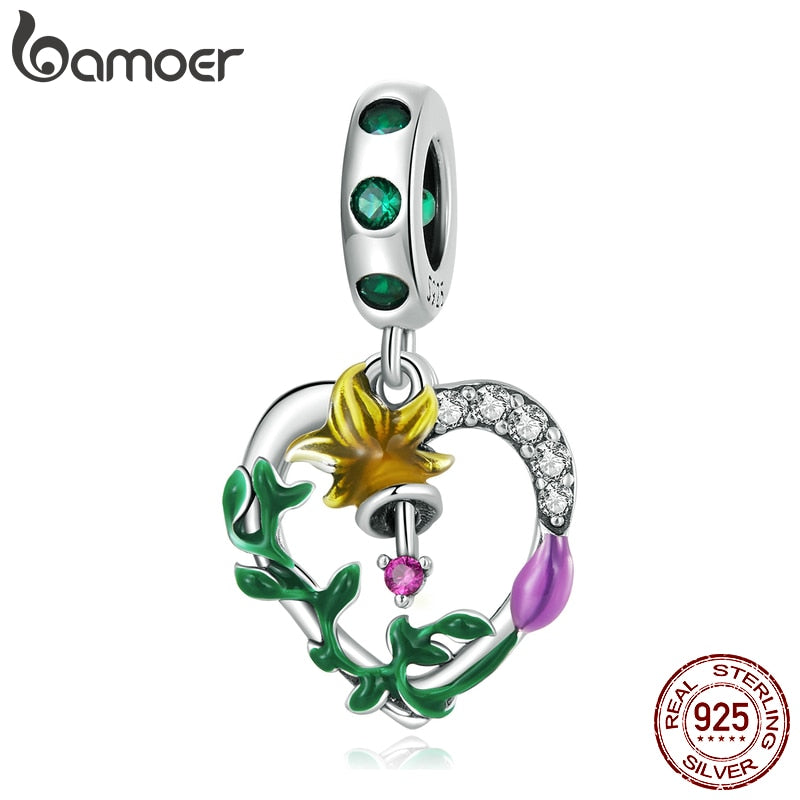 Pingente Coração de Flor Bamoer