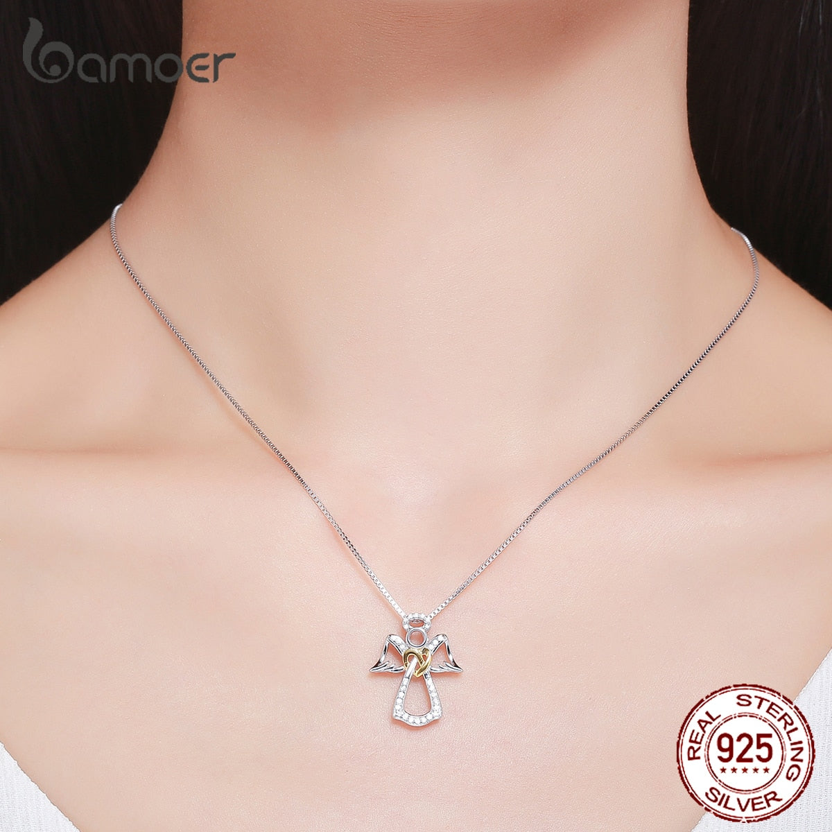 Colar com Pingente Anjo da Guarda Bamoer