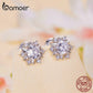 Brincos Floco de Neve Moissanite Bamoer