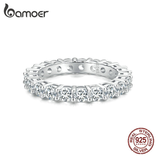 Anel Brilhante de Moissanite Bamoer