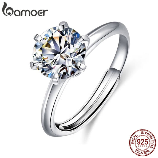 Anel Ajustável Moissanite 1 Quilate Bamoer