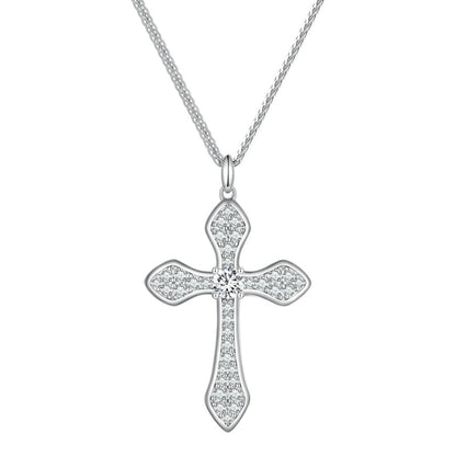 Colar com Pingente Cruz de Zirconita Bamoer