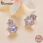 Brincos Floco de Neve Moissanite Bamoer