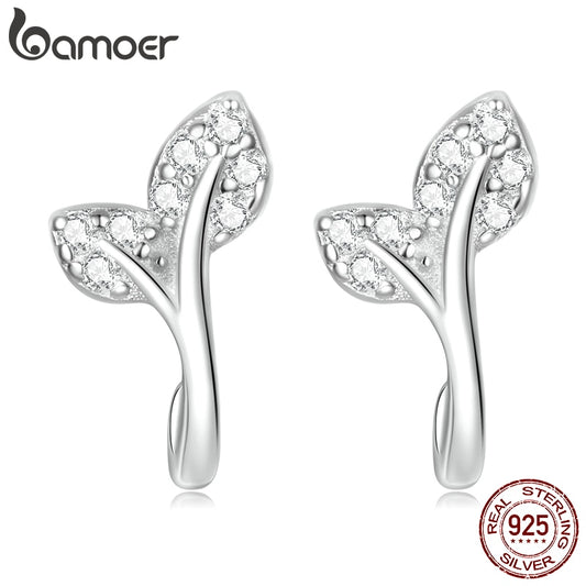 Brincos Mini Folhas Bamoer