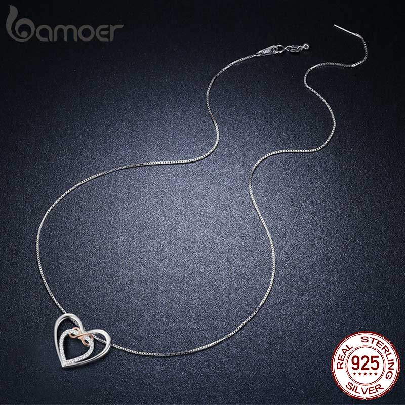 Colar com Pingente Coração Delicado Bamoer