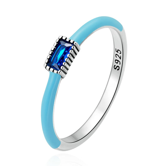 Anel Zircônia Azul Bamoer