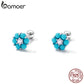 Brincos Flor Turquesa Bamoer