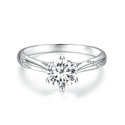 Anel Esmeralda Floral Moissanite Bamoer