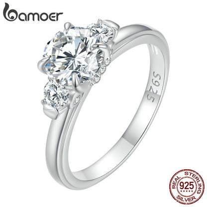 Anel Requintado Moissanite Feminino Bamoer