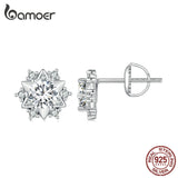 Brincos Floco de Neve Moissanite Bamoer