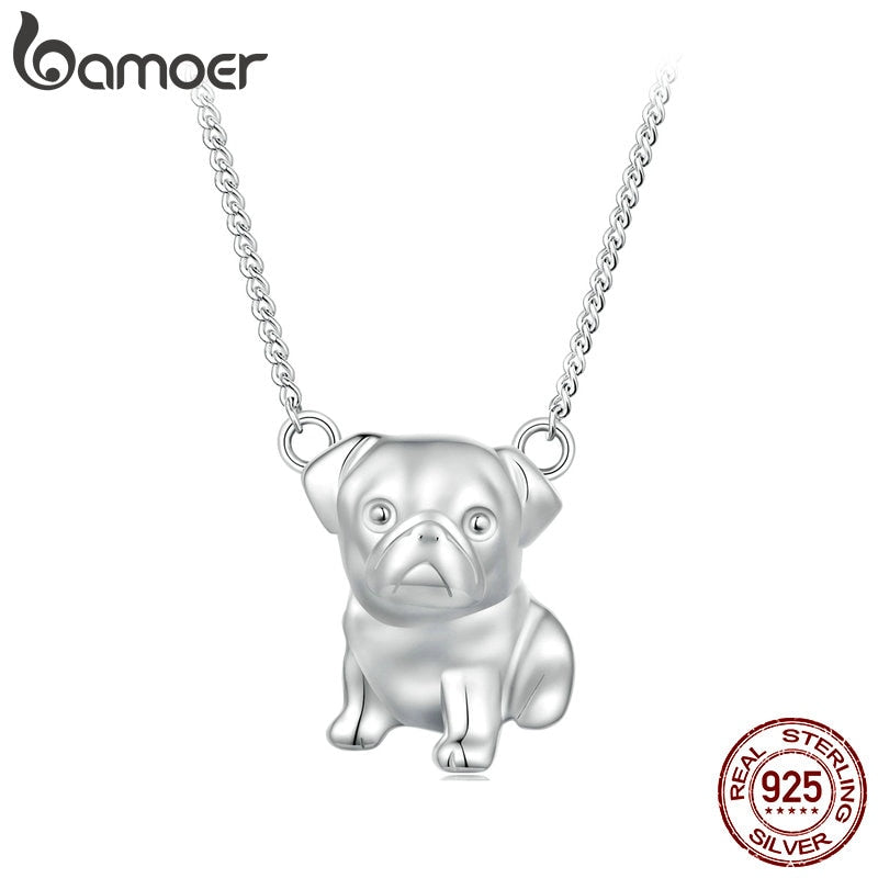 Colar com Pingente Pug Bamoer