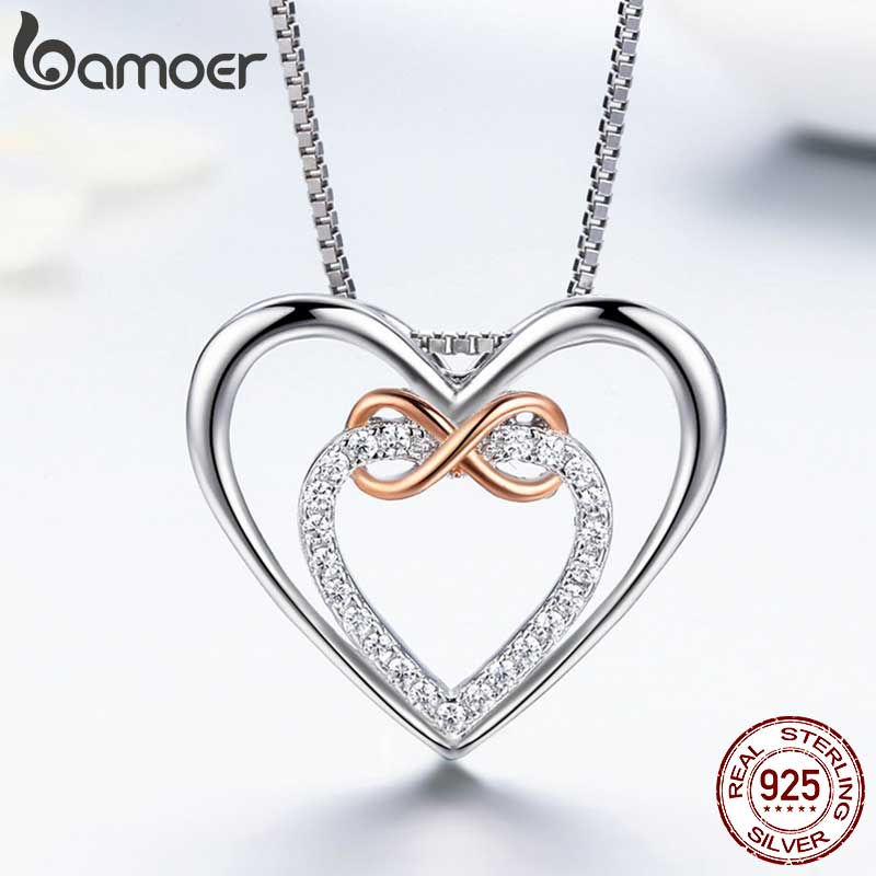 Colar com Pingente Coração Delicado Bamoer