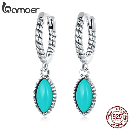 Brincos Marquise Turquesa Bamoer