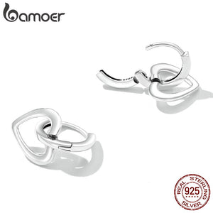 Brincos Fivela Simples Amor Bamoer