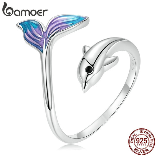 Anel Ajustável Golfinho Bamoer