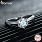 Anel Esmeralda Floral Moissanite Bamoer