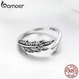 Anel Ajustável Lindas Folhas Bamoer