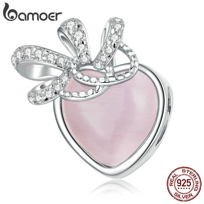 Berloque Amor Cor de Rosa Bamoer