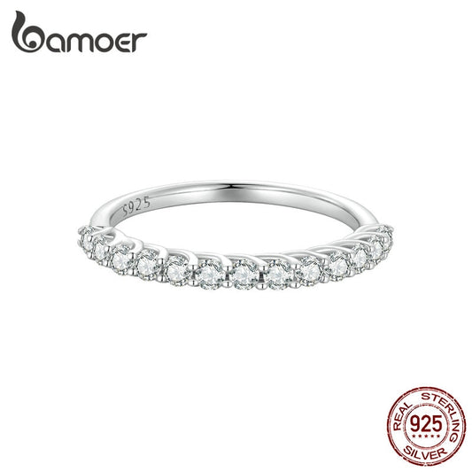Anel Moissanite Eternidade Bamoer