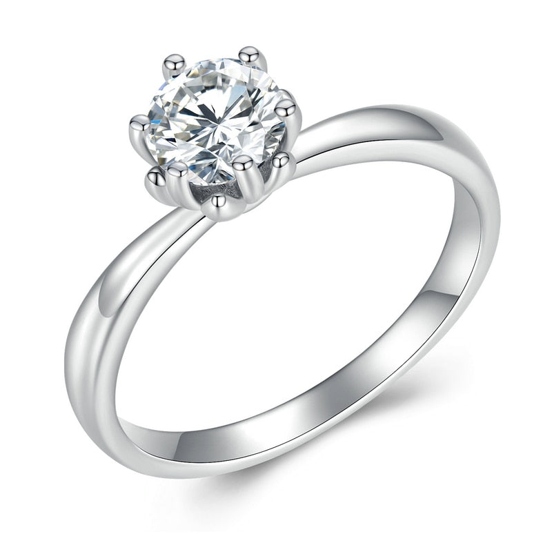 Anel de Prata com Pedra de Moissanite Bamoer
