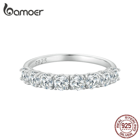 Anel Estampado de Moissanite Bamoer